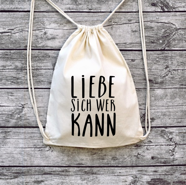 MoonWorks Turnbeutel 'Lieblingsmensch' – Aus 100% Baumwolle, 37 X 46 Cm, Ca. 12 Liter, Mit Coolem Spruch